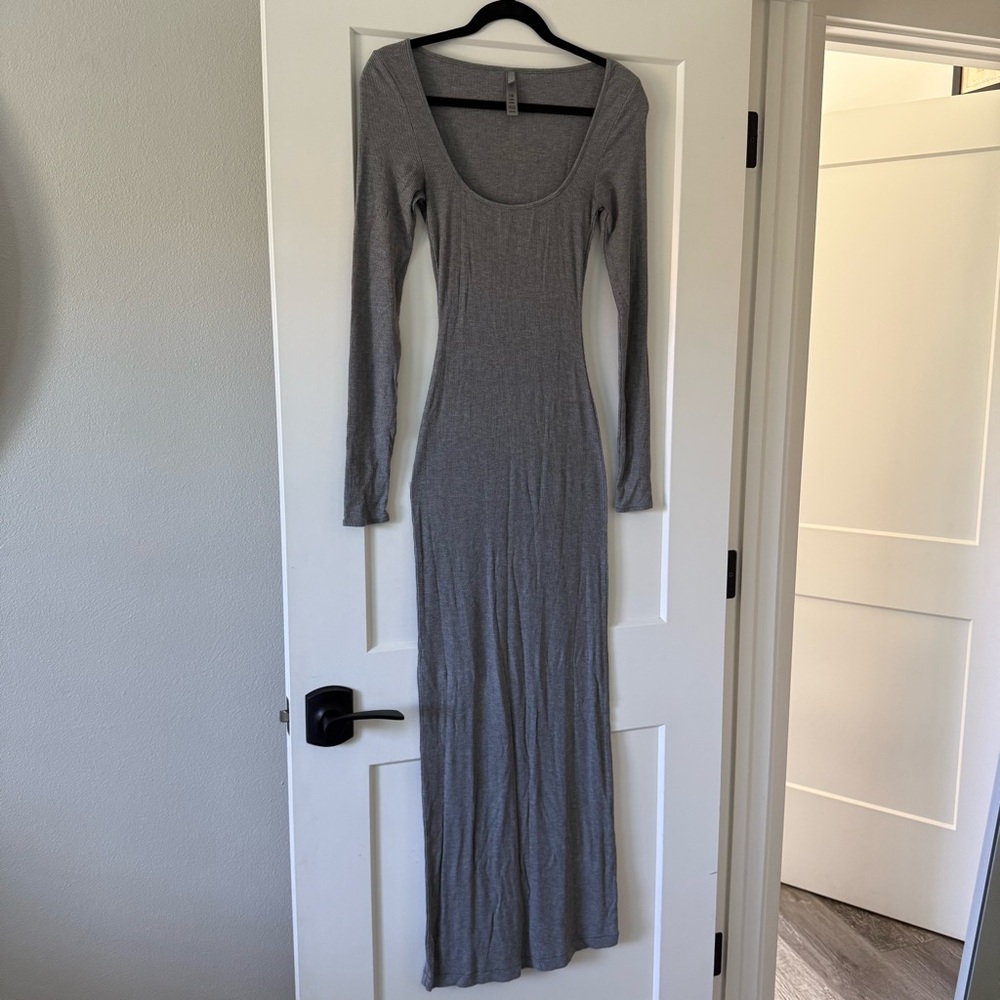 SKIMS Gray Maxi Dress